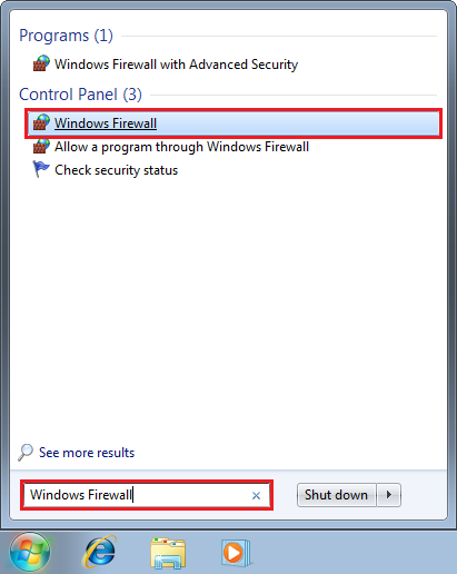 Otvorenie programu Windows Firewall